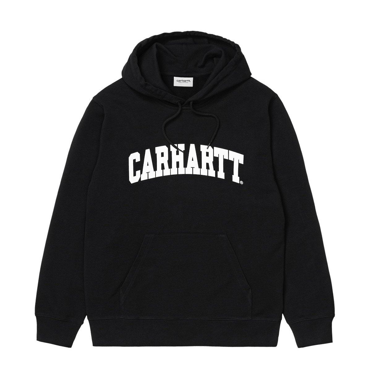CARHARTT HOODED UNIVERSITY SWEATSHIRT(Black / White)(カーハート フーデッド ユニバーシティ スウェット シャツ)【メンズ】【パーカー】【21FW-I】