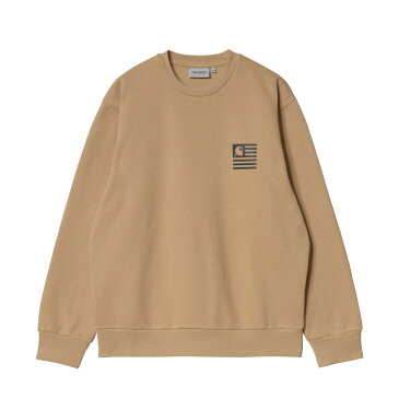 CARHARTT FADE STATE SWEATSHIRT(Dusty H Brown / Black)(カーハート フェイド ステイト スウェットシャツ)【メンズ】【スウェット】【21FW-I】【50off】