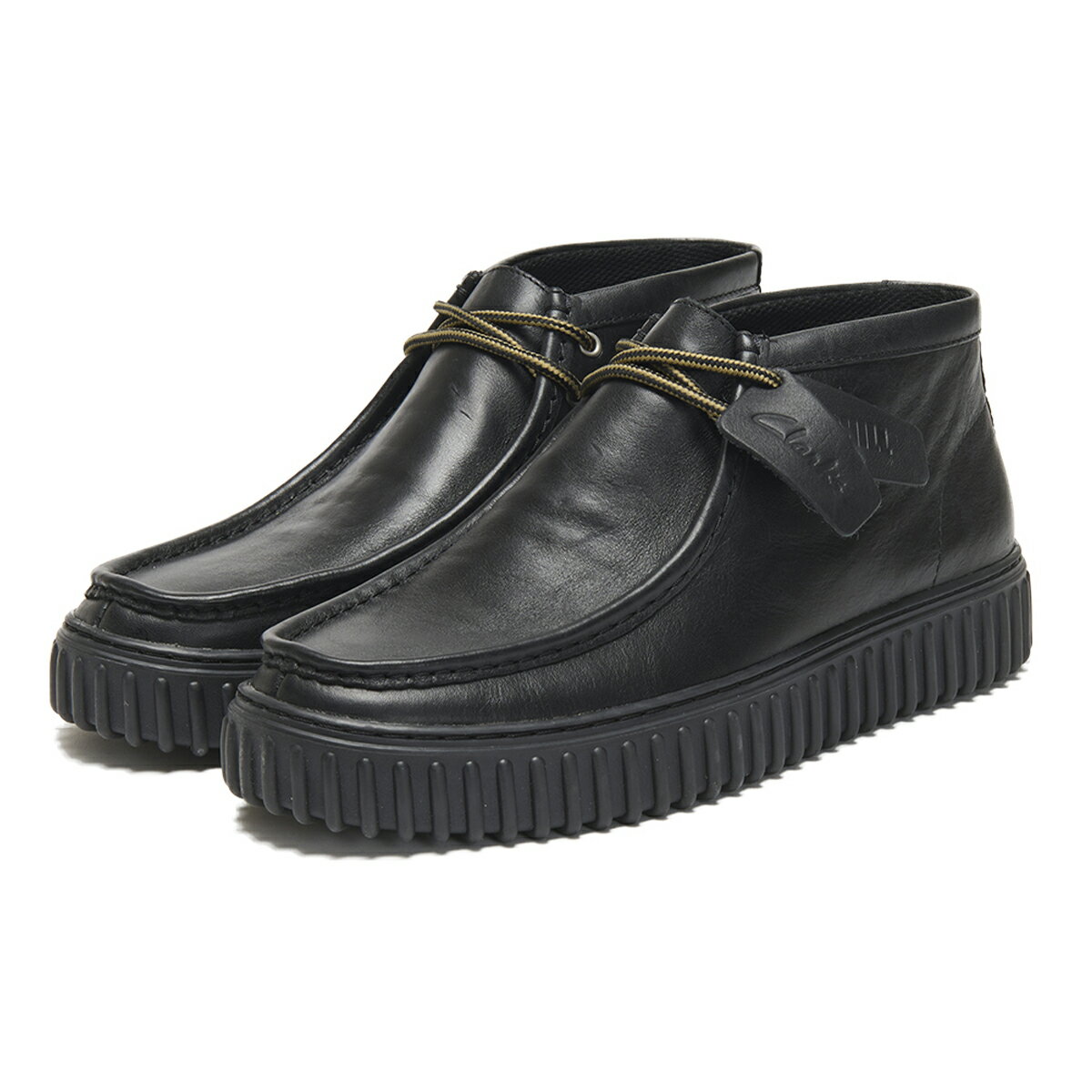 Clarks Torhill Hi(ブラックレザー)(クラークス トーヒルハイ)【メンズ】【モカシンシューズ ブーツ 厚底 レースアップ】【定番】