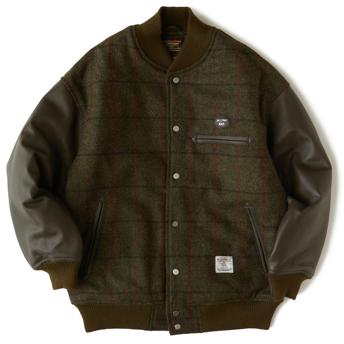 【ラスト1点 サイズ:JUMBO(XXL)】F.A.T SKOOWARD(OLIVE)(エフエーティー スクーワード)【メンズ】【アウター ジャケット スタジャン SKOOKUM コラボ】【23FW】