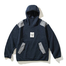 FLATLUX Sierra Designs x FLATLUX - Ninja Fleece Hoodie(navy)(フラットラックス シエラデザイン x フラットラックス - ニンジャ フリース フーディー)【メンズ レディース】【パーカー フーディー ボアフリース オーバーサイズ コラボ】【23FW】