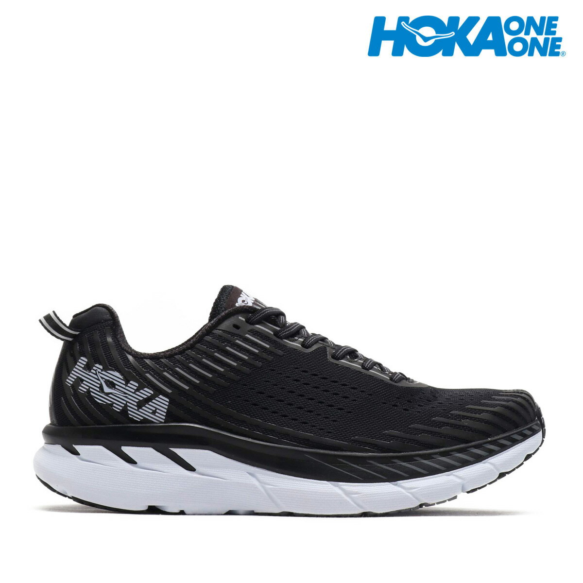 HOKA ONE ONE Clifton 5(BLACK/WHITE)(ホカオネオネ クリフトン 5)【メンズ】【スニーカー】【18FW-I】