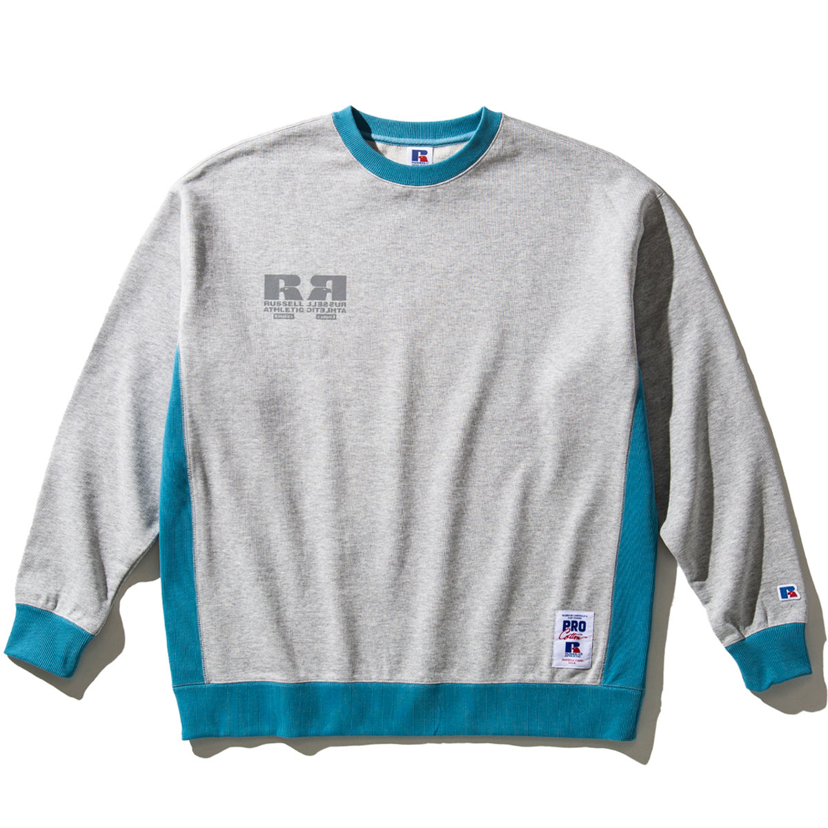 ラッセルアスレティック トレーナー メンズ RUSSELL ATHLETIC × Kinetics REFLECTIVE CREW SWEAT(GREY)(ラッセル アスレチック x キネティクス リフレクティブ クルー スウェット ヘビーウェイト グレー)【メンズ】【スウェット】【22AW】