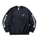 リー トレーナー メンズ Liberaiders LR SLEEVE LOGO VINTAGE CREWNECK(BLACK)(リベレイダース LR スリーブ ロゴ ヴィンテージ クルーネック)【メンズ レディース】【スウェット 裏起毛 左胸ワンポイント 袖プリント】【23FW】