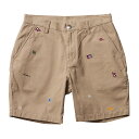 【ラスト1点 サイズ:30inch】【50%OFF】Liberaiders LR EMBROIDERY SHORTS(BEIGE)(リベレイダース LR エンブロイダリー ショーツ)【メンズ レディース】【ハーフパンツ ショートパンツ 短パン チノパン 刺繍】【24SS】