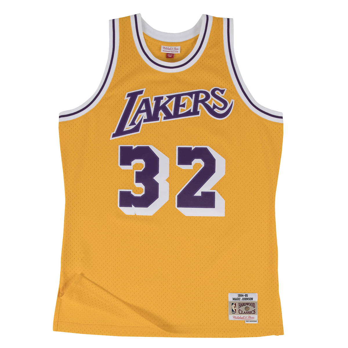 Mitchel&Ness Swingman Jersey Los Angeles Lakers Home 1984-85 Magic Johnson(イエロー)(ミッチェルアンドネス マジック・ジョンソン レイカーズ ホーム スイングマンジャージ)【メンズ】【NBA バスケットボールウェア ユニフォーム】【23FW】