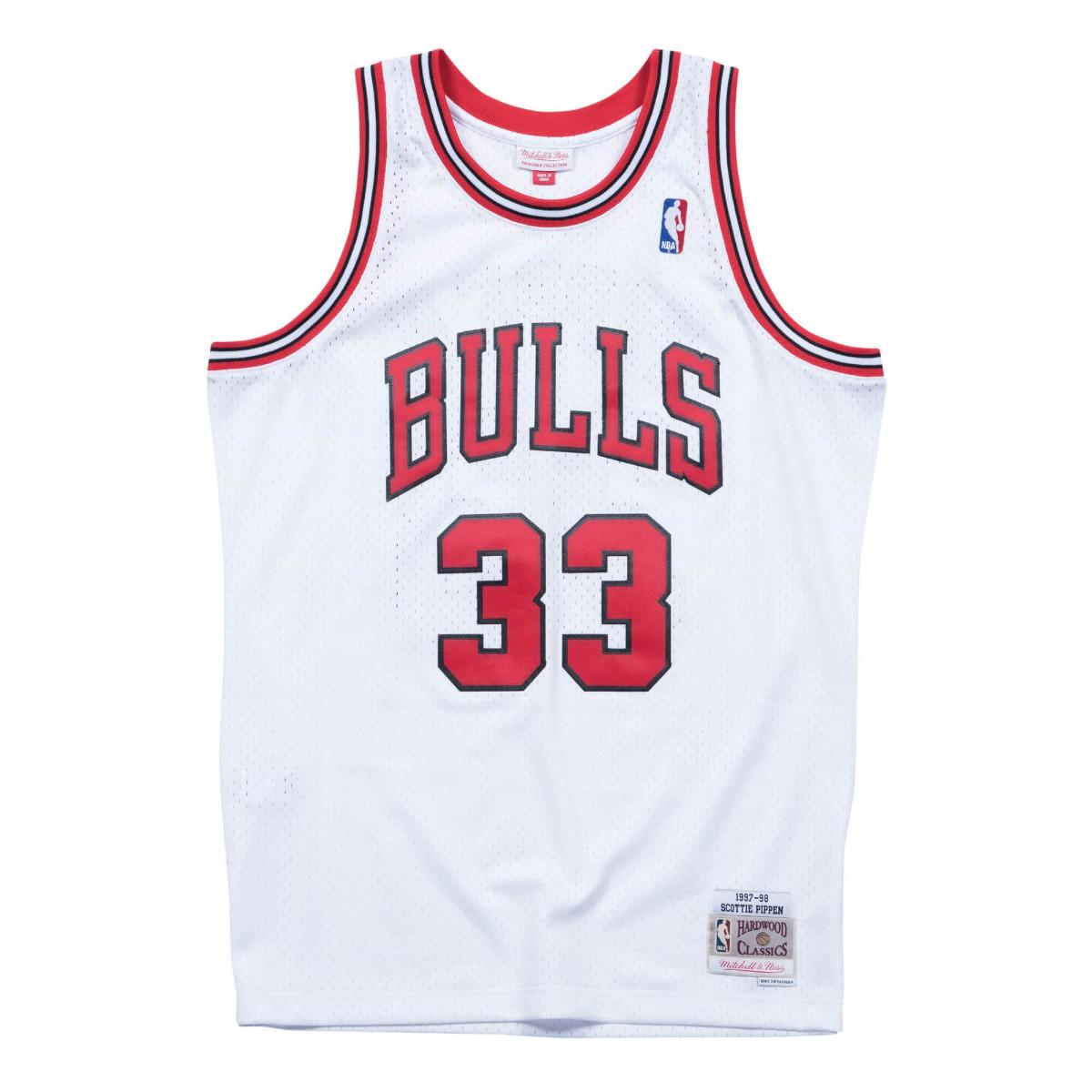 Mitchel Ness Swingman Jersey Chicago Bulls Home 1997-98 Scottie Pippen(ホワイト)(ミッチェルアンドネス NBA ホーム スイングマンジャージ シカゴ ブルズ スコッティ ピッペン)【メンズ】【バスケットボールウェア ユニフォーム レプリカウェア】【23FW】
