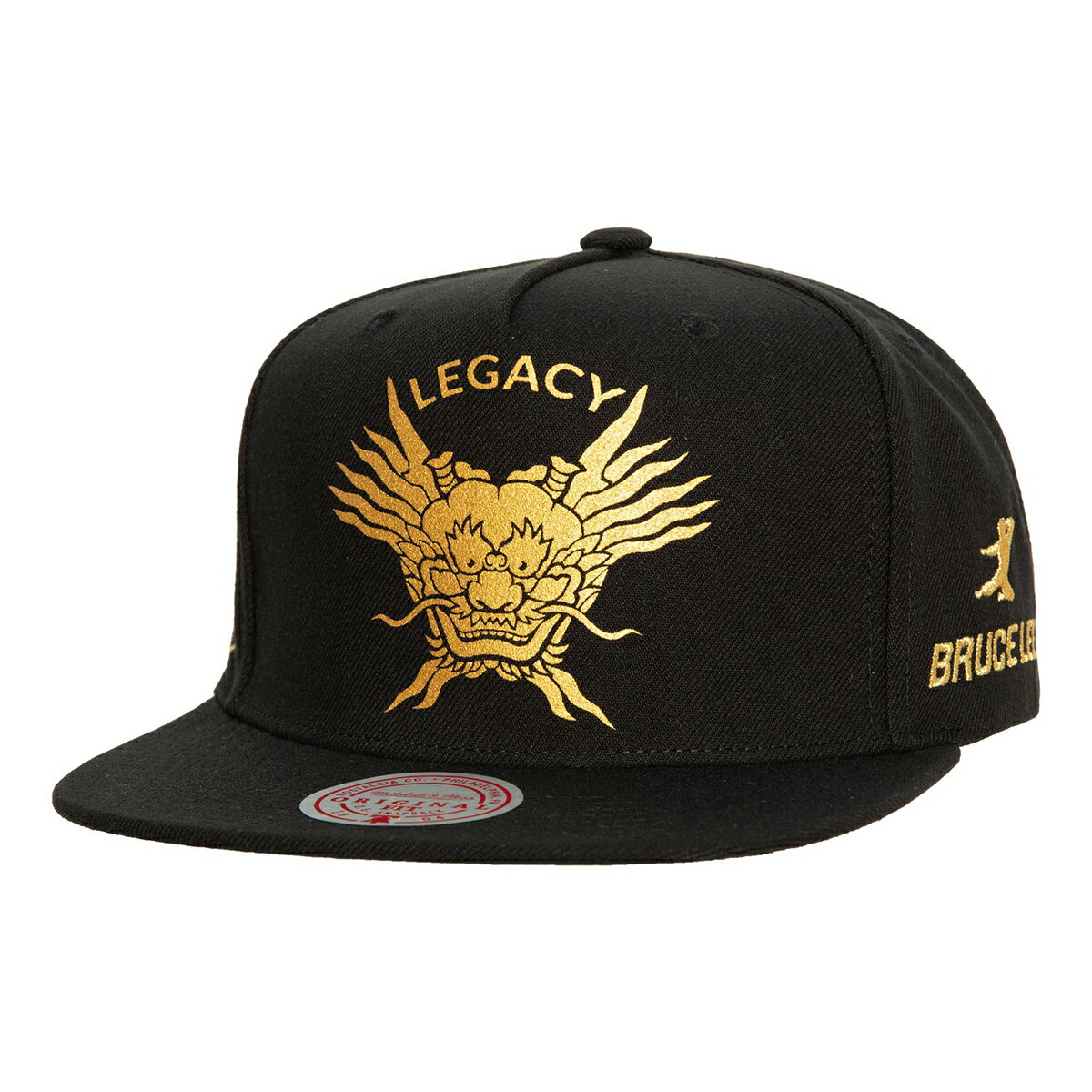 Mitchell Ness B.LEE DRAGON 039 S HEAD SNAPBACK CLB(ブラック)(ミッチェルアンドネス ブルースリー ドラゴンズ ヘッド スナップバック コラボ)【メンズ】【キャップ ワッペン スナップバック ブルース リー コラボ】【23FW】