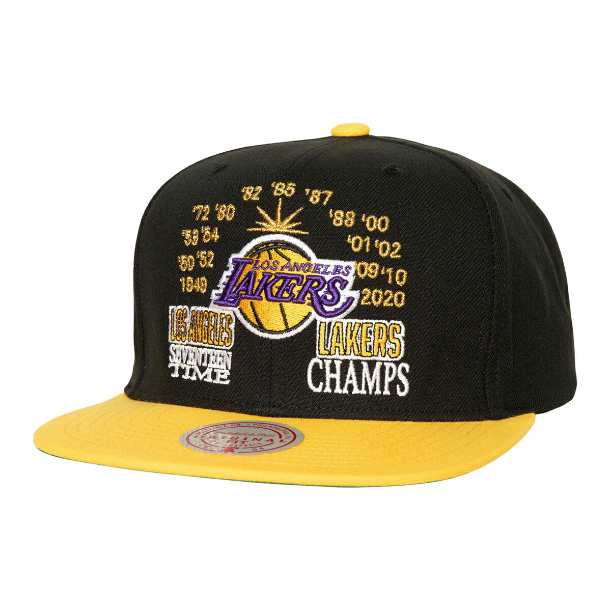 【ラスト1点 サイズ:ONESIZE】MITCHELL NESS CHAMP IS HERE SNAPBACK LAL(LOS ANGELES LAKERS)(ミッチェルアンドネス チャンプ イズ ヒア スナップバック LAL)【メンズ レディース】【キャップ 帽子 NBA 刺繍 ワッペン ロサンゼルス レイカーズ】【24SS】