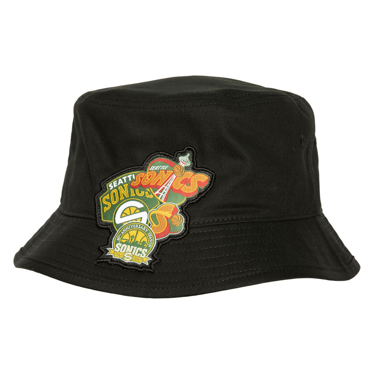 【50%OFF】Mitchell & Ness Logolap Bucket HWC(Seattle Supersonics シアトル・スーパーソニックス)(ミッチェルアンドネス ロゴラップ バケット HWC)【メンズ】【バケットハット 帽子】【24SS】