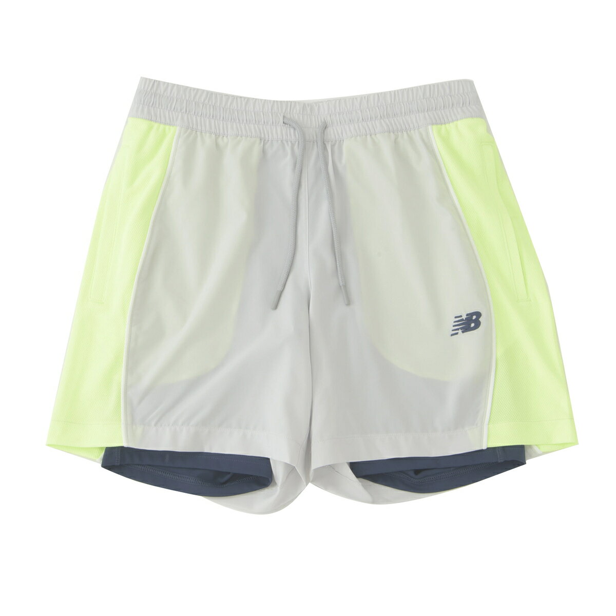 New Balance Hoops 2in1 shorts(グレー)(ニューバランス フープス ツーインワン ショーツ)