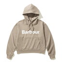 Barbour "Japan Limited" Ladies Sweat Hoodie (ベージュ) (バブアー ロゴ クロップド スウェット フード パーカー) (ベージュ)【レディース】【日本限定 フーディー】【25SS】