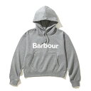 Barbour "Japan Limited" Ladies Sweat Hoodie (グレー) (バブアー ロゴ クロップド スウェット フード パーカー) (グレー)【レディース】【日本限定 フーディー】【25SS】