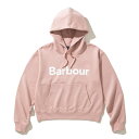 Barbour "Japan Limited" Ladies Sweat Hoodie (ピンク) (バブアー ロゴ クロップド スウェット フード パーカー) (ピンク)【レディース】【日本限定 フーディー】【25SS】