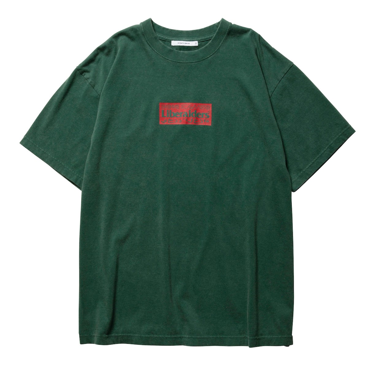 【pt10倍 11日9:59まで】Liberaiders BOX LOGO TEE (GREEN) (リベレイダース ボックスロゴ ティー)【メンズ レディース】【半袖Tシャツ ヴィンテージライク 起毛加工 グラフィックプリント グリーン】【25FW】のサムネイル