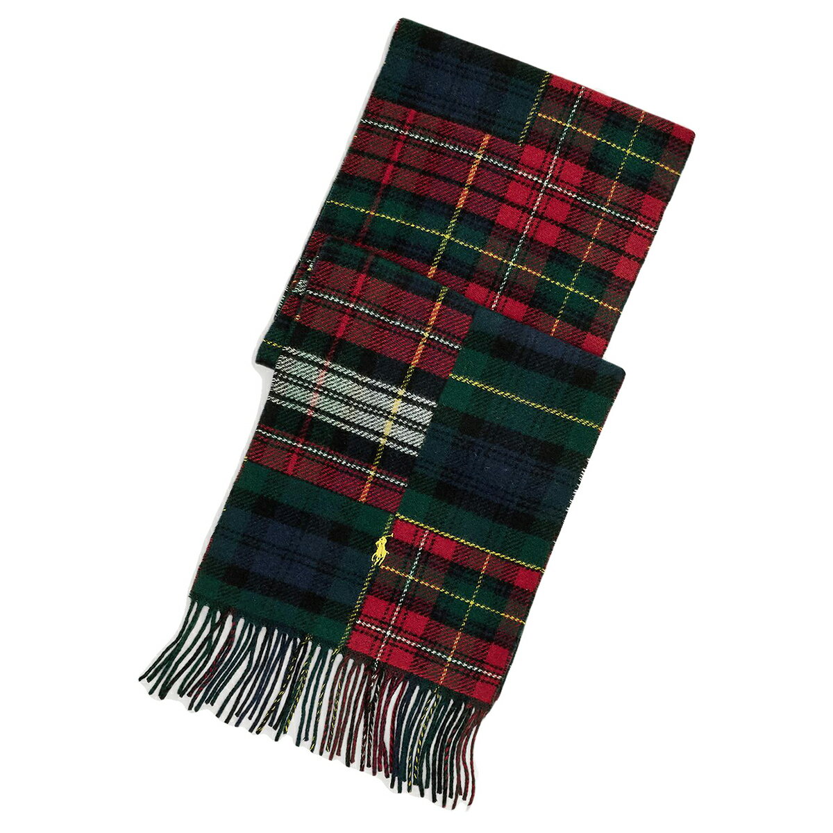 POLO RALPH LAUREN PATCHWORK PLAID SCARF (RED MULTI) (ポロ ラルフ ローレン パッチワーク プラッド ..