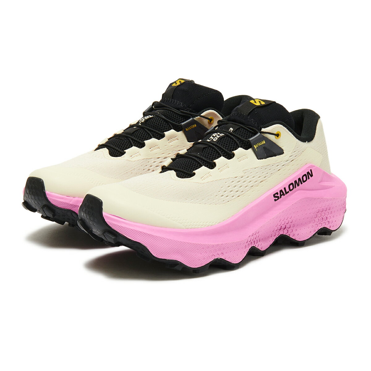  SALOMON ULTRA GLIDE 3 (Almond Milk / Cyclamen / Black) (サロモン ウルトラ グライド 3)【レディース】【トレイルランニング クッション性 軽量 アウトソール フィット感 通気性 ベージュ】【25FW】