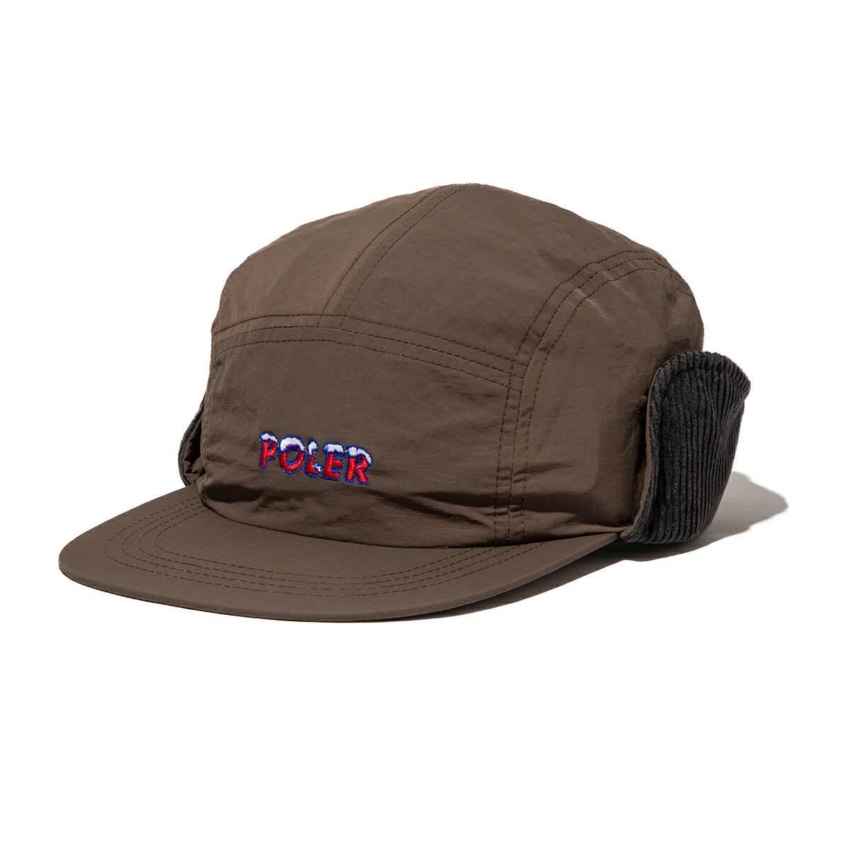 POLER NYLON FLAP CAP (CHOCOLATE) (ポーラー ナイロン フラップ キャップ)【メンズ レディース】【フラップキャップ ナイロンキャップ 防寒 アウトドア リップストップ 耳当て ブラウン】【25FW】