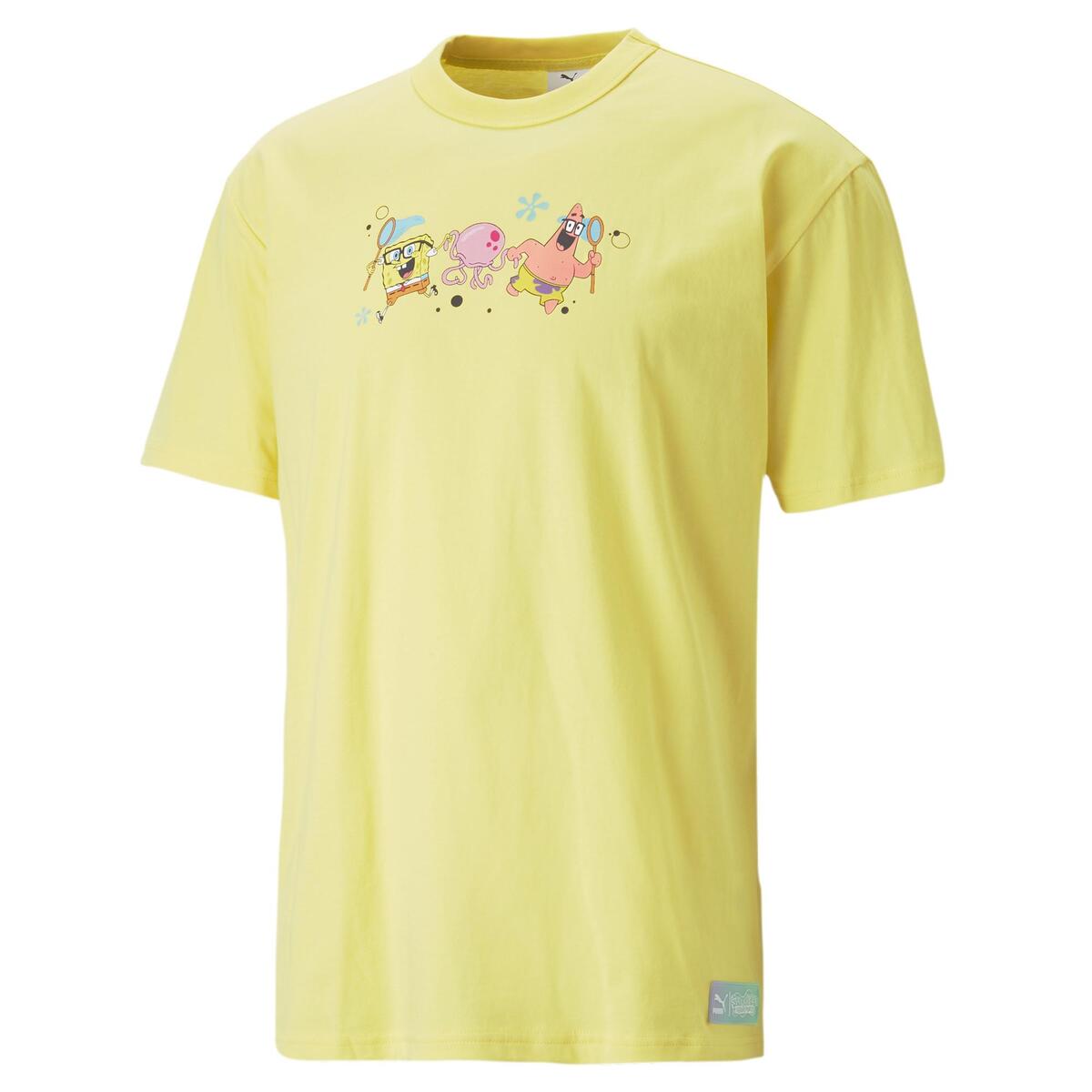 PUMA PUMA X SPONGEBOB TEE(LUCENT YELLOW)(プーマ プーマ X スポンジボブ グラフィック ティーシャツ)【メンズ レディース】【半袖 Tシャツ グラフィック コラボ パトリック・スター】【23SS】