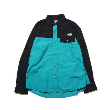 THE NORTH FACE L/S NUPTSE SHIRT(FANFARE GREEN)(ザ・ノース・フェイス ロングスリーブ ヌプシシャツ)【メンズ】【シャツ】【20SS-I】