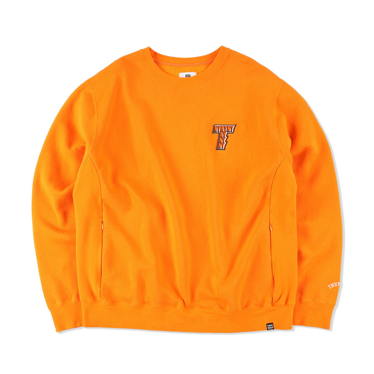THUMPERS NYT Pocket Sweat Crew(ORANGE)(サンパース ニューヨークサンパース ポケット スウェット クルー)【メンズ】【スウェット】【21FA-I】【50off】