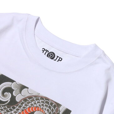 UBIQ “IREZUMI” T-SHIRT (Hevi & Botan) Designed by MUTSUO(WHITE)(イレズミ ティシャツ ヘビ アンド ボタン デザインド バイ ムツオ)【メンズ】【半袖】【18SP-I】