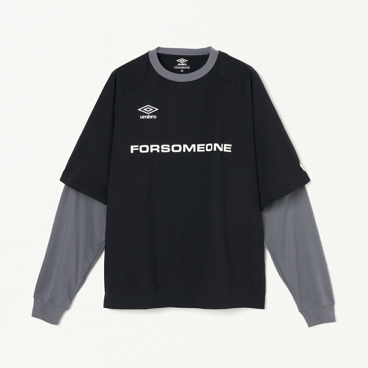 UMBRO×FORSOMEONE LAYERED SHIRT(ブラック)(アンブロ × フォーサムワン レイヤード シャツ)