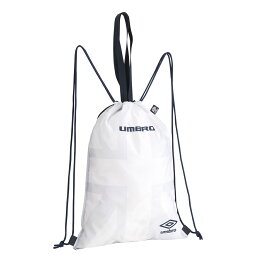 UMBRO KNAPSACK(ホワイト)(アンブロ ナップサック)【メンズ レディース】【ナップサック ブランドロゴ 100周年記念 サッカー 持ち手つき】【24SS】