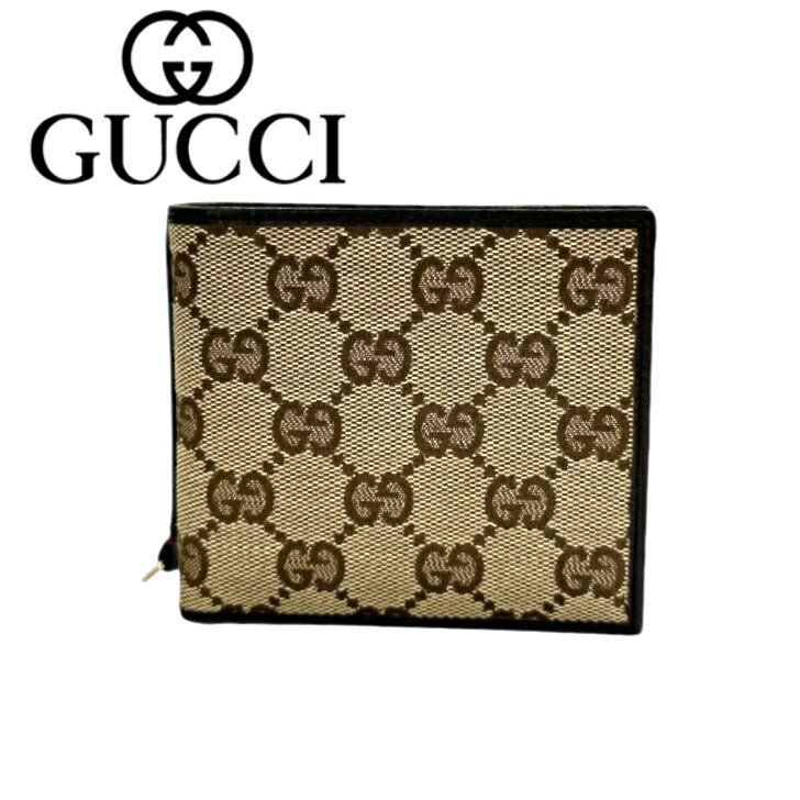 【未使用品】GUCCIグッチ GG柄 キャンバス 二つ折り財布 ウォレット131927