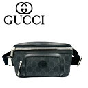 【中古美品】GUCCI グッチ インターロッキングG付き ベルトバッグ 682933 ボディバック ウェストバッグ メンズ レディース ブラック グレー(4)