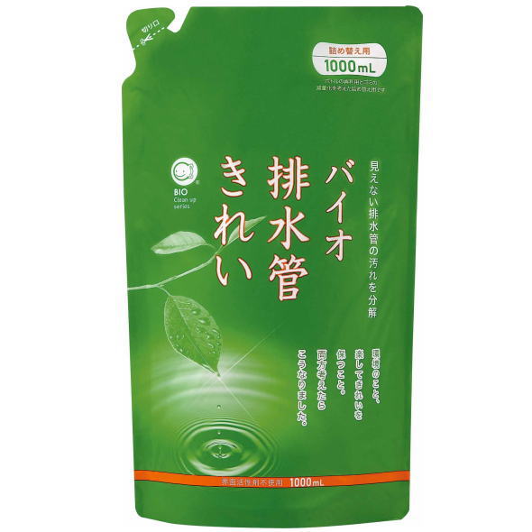 【クーポン最大550円OFF!】あす楽!!【送料490円】バイオ排水管きれい 詰替用 1000ml コジット 排水口 流しいれるだけ 微生物の力 元から スッキリ 見えない 排水管 汚れ 分解 ディスポーザー 使用可能 キッチン 洗面所 浴室 家中 排水溝 掃除 汚れ 臭い 分解