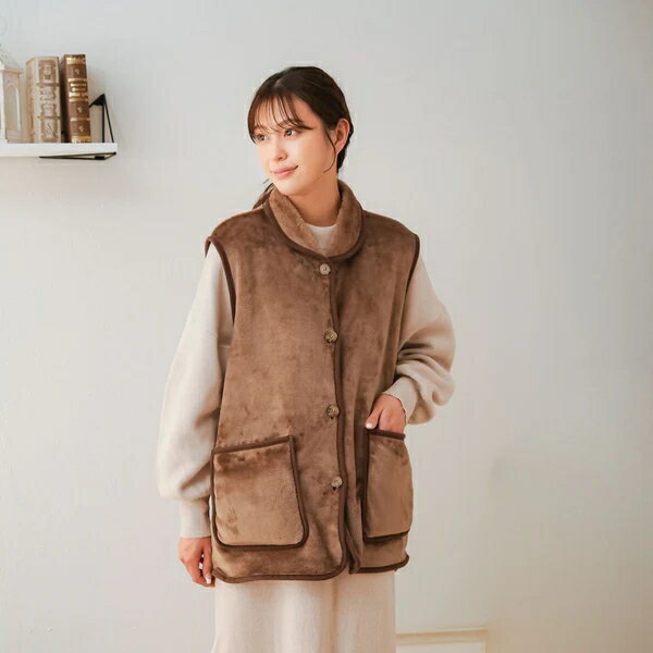 【クーポン最大600円OFF!】【送料無料】HOTαあったかくつろぎベスト サンファミリー ベスト 首元 肩 お..