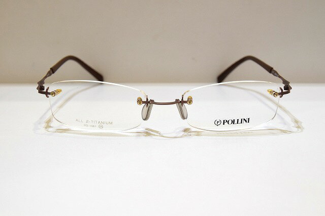 POLLINI(ポリーニ)PO-1061 col.3ヴィンテージメガネフレーム新品めがね眼鏡サングラスメンズレディース男性用女性用ふちなし