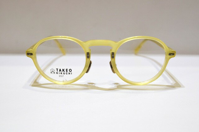 TAKEO KIKUCHI タケオキクチ 207 col.4 ヴィンテージメガネフレーム新品めがね眼鏡サングラスメンズレディース男性用女性用ボストン型琥珀色