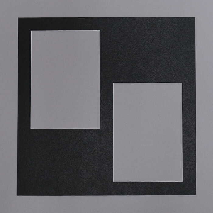 ジャケット中枠　TS黒V　Vカット　6切台紙用　両面テープ1本つき