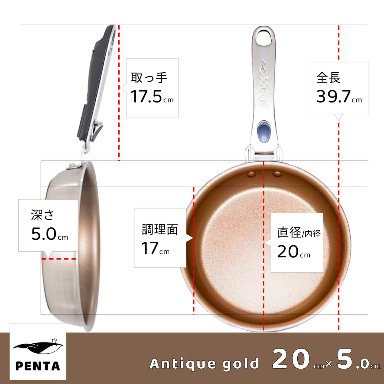 【 公式 】 王様フライパン PENTA ペンタ 2.0 フライパン 日本製 20cm×5.0cm 浅型 ...