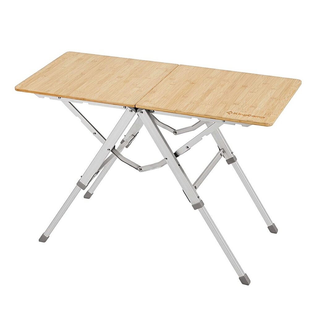 アウトドア テーブル 長87×幅40 高さ調整可 折畳み キャンプ テーブル 竹製 折りたたみテーブル バンブー キャンプ ローテーブル コンパクト 軽量 収納袋付き 折りたたみ 机 ウッドテーブル ラック キャンプ用品 送料無料 KingCamp