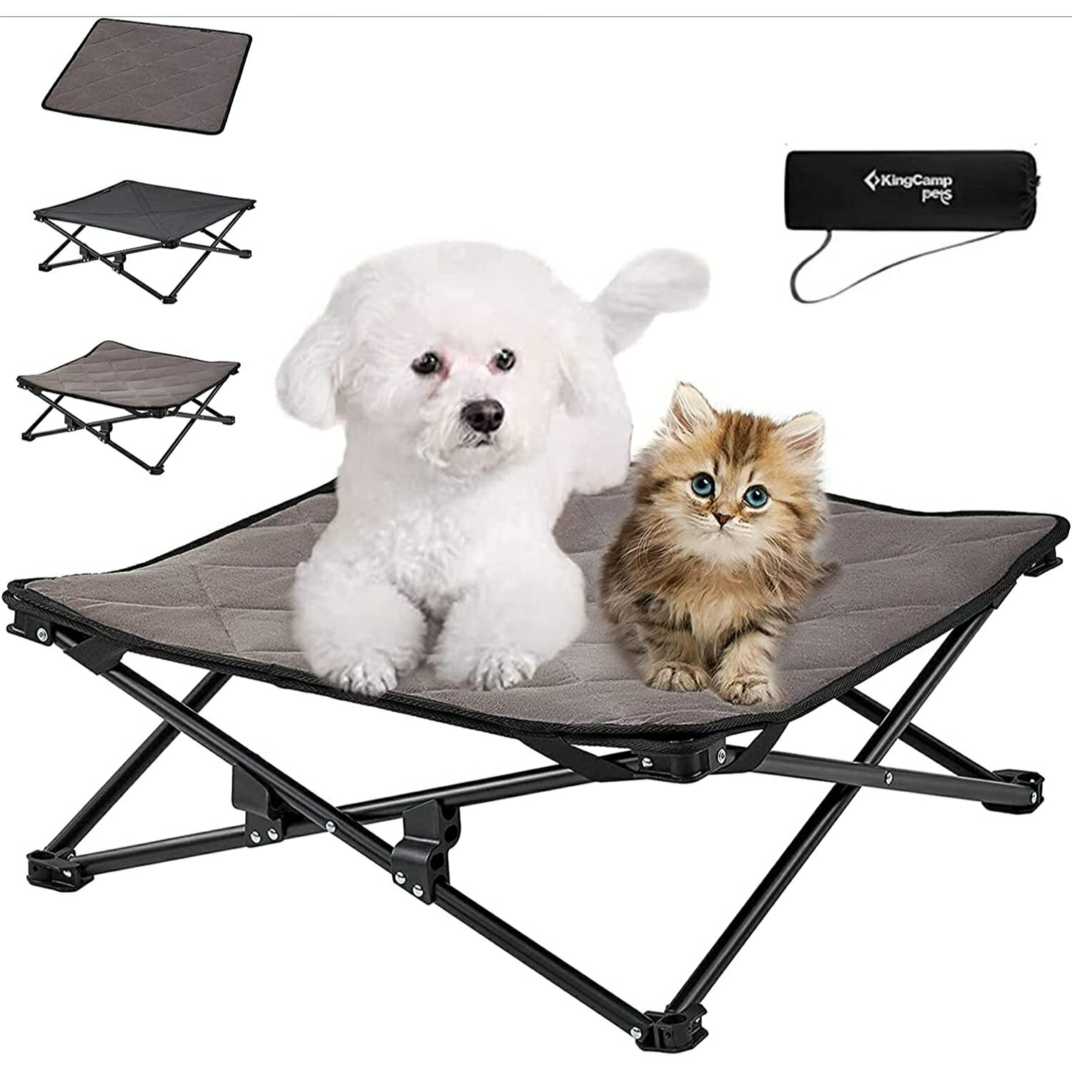 KingCamp ドッグコット ペットベッド 犬用 ペットコット ペットマットが付き 犬簡易ベッド  ...
