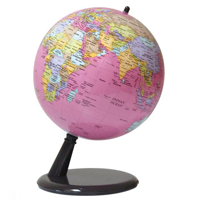 WATANABE 渡辺教具製作所 地球儀 コンティネンツ 英文ピンク プラスチック台 (No.2003) 【正規品】【smtb-f】