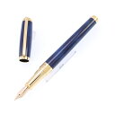 S.T.Dupont エス・テー・デュポン 万年筆 ラインD アトリエ 純正漆(マーブルダークブルー)/ゴールド F【中古-良上品】【smtb-f】