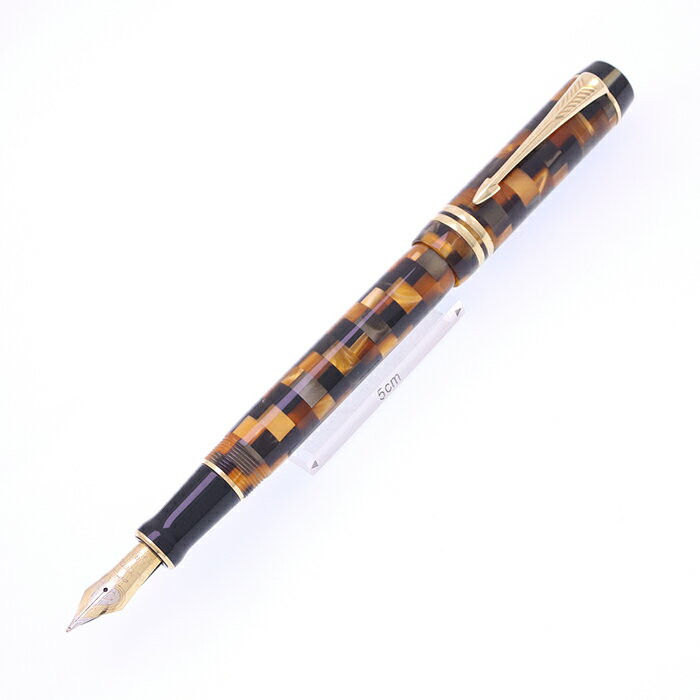 樂天商城 - PARKER パーカー 万年筆 デュオフォールド チェック アンバーGT センテニアル F【中古-良上品】【smtb-f】