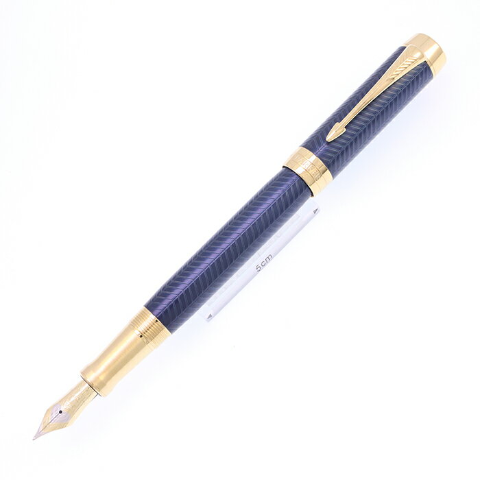 PARKER パーカー 万年筆 デュオフォールド プレステージ ブルーシェブロンGT センテニアル F【中古-良品】【smtb-f】