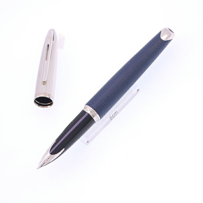 WATERMAN ウォーターマン 万年筆 スペシャルエディション カレン ブルーレザーCT M【中古-良上品】【sm..