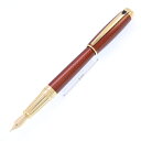 S.T.Dupont エス・テー・デュポン 万年筆 ラインD L ギヨシェアンダーラッカー アンバーレッドナチュラルラッカー F【中古-良上品】【smtb-f】