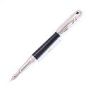 S.T.Dupont エス・テー・デュポン 万年筆 ラインD M クレイジーダイヤモンド ブラックナチュラルラッカー/パラディウム M【中古-良品】【smtb-f】