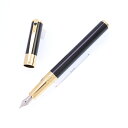 S.T.Dupont エス・テー・デュポン 万年筆 D-イニシャル ブラックラッカー/ゴールド M【中古-良上品】【smtb-f】