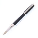 S.T.Dupont エス・テー・デュポン 万年筆 ラインDコレクション 純正黒漆(マット)&パラディウムフィニッシュ F【中古-美品】【smtb-f】