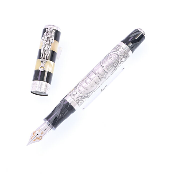 Montegrappa モンテグラッパ 万年筆 リミテッドエディション アメリゴ・ヴェスプッチ スターリングシルバー F【中古-良上品】【smtb-f】