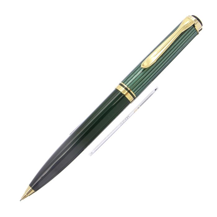 Pelikan ペリカン メカニカルペンシル スーベレーン D660 緑縞 0.5mm (彫天ビス)【中古-良品】【smtb-f】