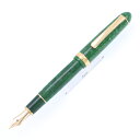 PLATINUM プラチナ 万年筆 #3776 セルロイド #45 エメラルド 細字【中古-良品】【smtb-f】